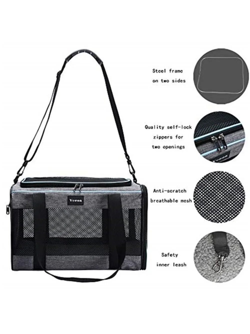 Cat, Dog Carrier for Pets Up to 16 Lbs, Soft-Sided Cat